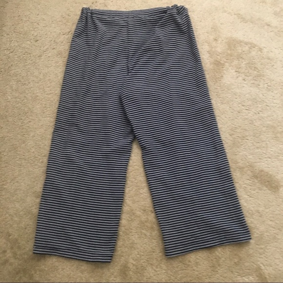 Madewell Texture & Thread High Rise Pull-On Pants Stripe Elastic Wide Leg Blue M - Picture 5 of 12